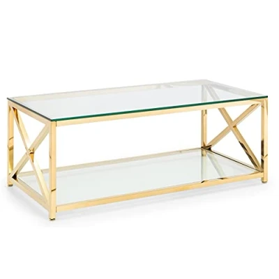 Image of Julian Bowen Miami Coffee Table, Gold, 120 x 60