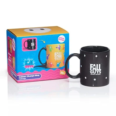 Image of WOW! STUFF Fall Guys Frenzy Heat Reveal Mug Thermal Pattern Change Official Merchandise, Collectibles, Toys and Gifts for Gaming Fans, Black