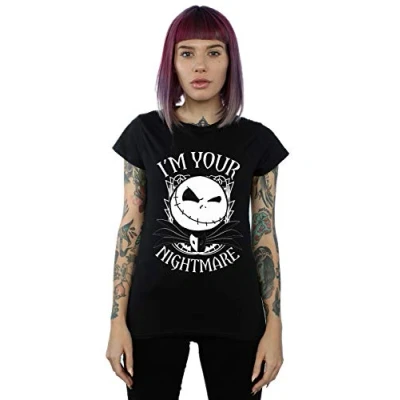 Image of Disney Women&#039;s Nightmare Before Christmas T Shirt Black Large
