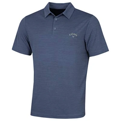 Image of Callaway Mens Herringbone Golf Polo Shirt Peacoat XXL