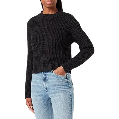 Image of VERO MODA Women&#039;s Vmhilda LS O Neck Pullover Ga Noos Sweater, Black, S