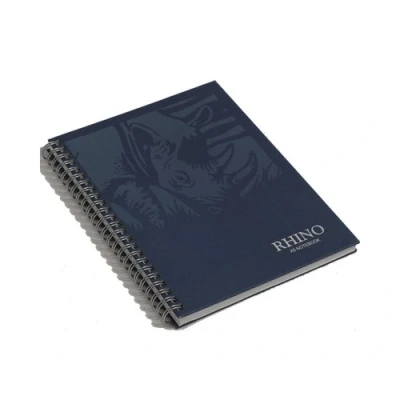 Image of Rhino Stationery A5 Notebook Hardback Notebooks 160 Pages Lined Notepad Blue Cover Journal