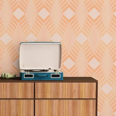 Image of A.S. Création Retro 70s Diamond Wallpaper Orange/Beige Chic 395323 8.50m x 0.53m Paste The Wall