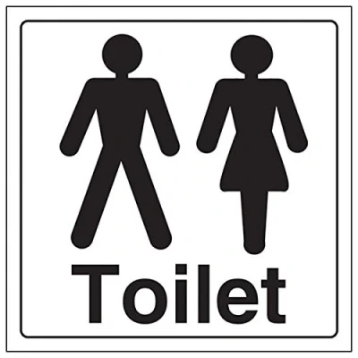 Image of V Safety Gents/Ladies Toilet Door Sign 200mm x Self Adhesive Vinyl