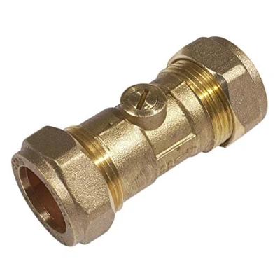 Image of COMAP 24901 15mm Compression Brass Isolating Valve Plumbing Fitting