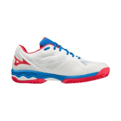 Image of Mizuno Men&#039;s Wave Exceed Light Padel Paddle Shoes, White Operared Peace Blue, 9 UK