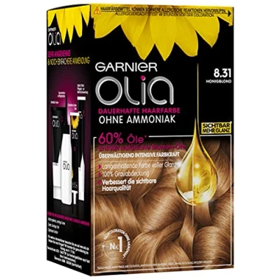Image of Garnier Olia Hair Colour Dye Contains 60% Flower Oil for Deep without Ammonia Pack of 3
