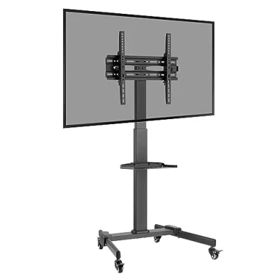 Image of ProperAV Mobile TV Trolley Stand on Wheels 32&quot; 37&quot; 40&quot; 43&quot; 48&quot; 49&quot; 50&quot; 55&quot; Max Load 35kg VESA 400x400