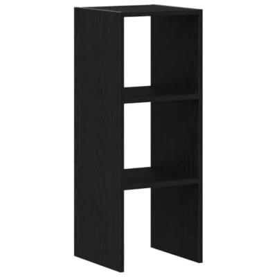 Image of vidaXL stackable black oak bookcase engineered wood 30x30x80 cm multipurpose shelves for home/living room/dining room