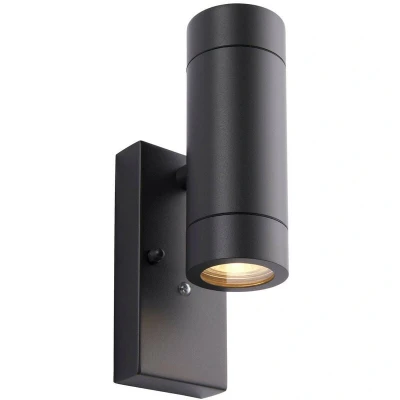 Image of Palin Outdoor Up Down Wall Lamp 2 Light Anthracite Grey IP44