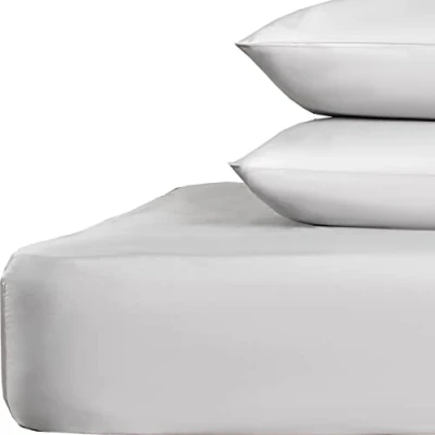 Image of Highams Luxury Hotel Style Fitted Bed Sheet Polycotton Easy Care Bedding, Silver Grey Single