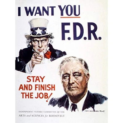 Image of Wee Blue Coo Political Uncle Sam Roosevelt President Art Print Poster Wall Decor 12X16 Inch