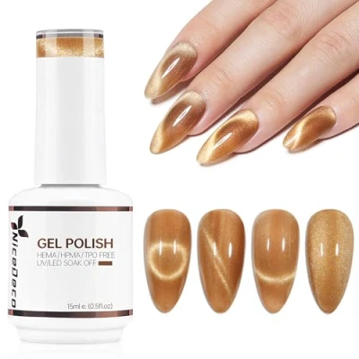 Image of Nicedeco Cat Eye Gel Nail Polish, 15ML UV/LED Soak Off Hema free, Cruelty Vegan, Art Manicure Pedicure, Salon &amp; Home Use Long Lasting Easy to Apply 297