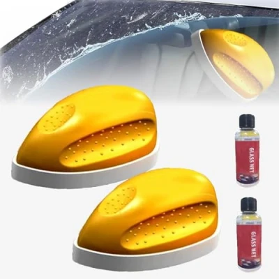 Image of Boministore Glass Cleaner, Automotive Oil Film Cleaning Brush, Window Clean Remover Car Cleaner (2pcs)