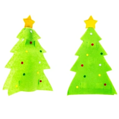 Image of Christmas Tree Wine Bottle Cover Green FLO