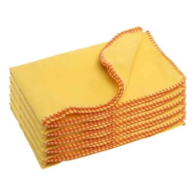 Image of Tek Automotive Yellow Dusters 5 Pack Extra Large Cotton Polishing &amp; Dusting Cloths, Multipurpose Cleaning Duster Soft Lint Free All Purpose Cloths for Cars, Home Garage 18x20 Inches