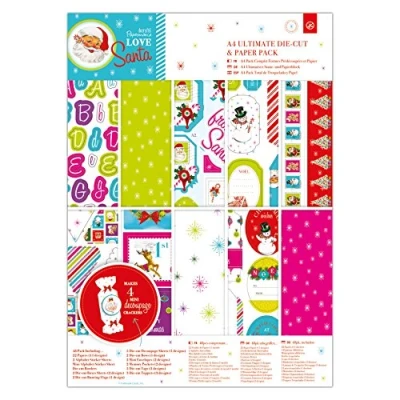 Image of Love Santa Docrafts Ultimate Die Cut and Paper Pack, Multi Colour, A4