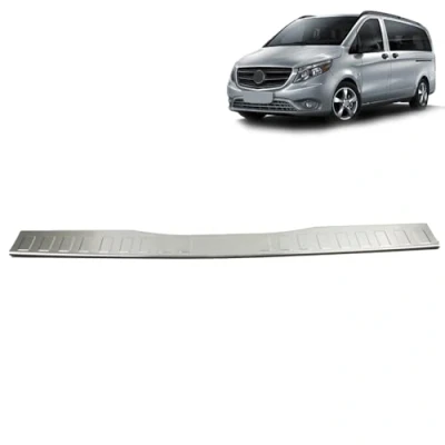 Image of ROBUST Rear Bumper Chrome Protector Scratch Guard Step for Mercedes Benz Vito W447 2014 Onwards