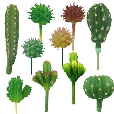 Image of Cayway 10 PCS Artificial Cactus Decor Faux Fake Succulents Cacti Plant Succulent Plants for Decoration Bulk