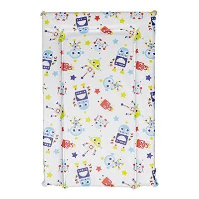 Image of Baby Changing Mat, Robots Deluxe Waterproof with Raised Padded Edges, Uniquely Designed, Easy Wipe Clean a Perfect, Practical Addition to Your Nursery 75cm x 47.5cm 5cm