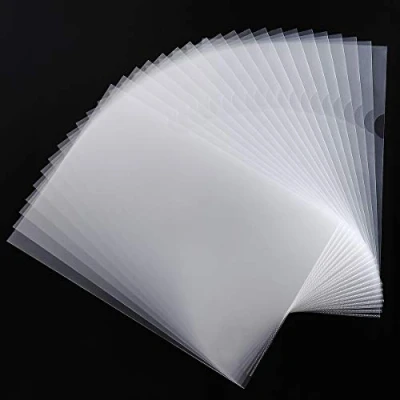 Image of A4 Cut Flush Folder (Pack of 30, 180 Micron PP) Clear Open Top &amp; Side Plastic Folders Transparent File Pocket Project Report Covers Sheet Protector for School Office