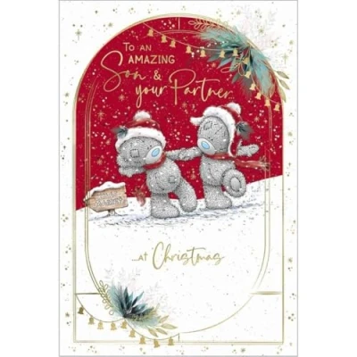 Image of Me To You Tatty Teddy Christmas Card An Amazing Son &amp; Partner 6x9ins Official Collection