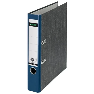 Image of Leitz 180 Lever Arch File, Classic Marbled, CO2 neutral, 100% Recycled Card, 10505035, Blue