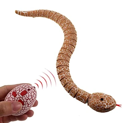 Image of Escomdp RC Snake Infrared Remote Control Animal Car Vehicle Realistic Electric Electronic Kids Prank Scary Toy for Birthday Halloween Christmas (Orange pink)