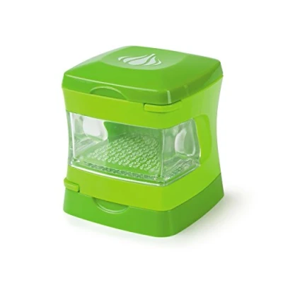 Image of Zeal Garlic Press Dicer, Crusher, Cutter, Mincer, and Storage Container, Includes Silicone Peeler, Easy to Clean, Green