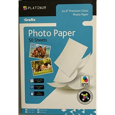 Image of Grafix PHOTO Paper 50 Sheets 6x4&quot; 220 GSM ( 15CM X 10CM PAPER) Dries Instantly