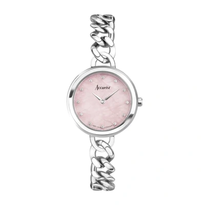 Image of Accurist Ladies Jewellery 28mm Quartz Watch in Rose with Analogue Display, and Stainless Steel Bracelet 78001