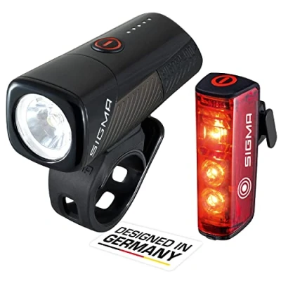 Image of SIGMA SPORT Bike Lights Front and Back BUSTER 400 FL &amp; BLAZE FLASH USB C Rechargeable Bicycle with Versatile Modes IPX4 Waterproof Light Lumens 120 Meters Beam Range