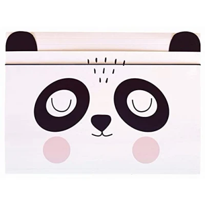 Image of Elastic Folder A5 Sturdy Cardboard Soft Touch Feel Printed Inside and Outside Funny Shape for Kids Panda