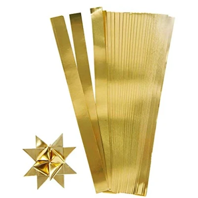 Image of Creativ Company 20713 100 Piece Paper Star Strips, Gold