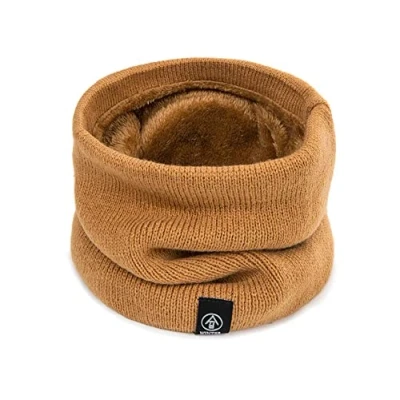 Image of KGM Accessories Stylish Knit Fleece Lined Neck Warmer Snood Scarf Men`s Women`s Winter (Mustard), One Size