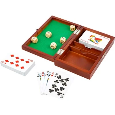 Image of Small Foot 11363, Play Set with 2 Card Games and 5 dice, Storage Box Toys, Multicolored