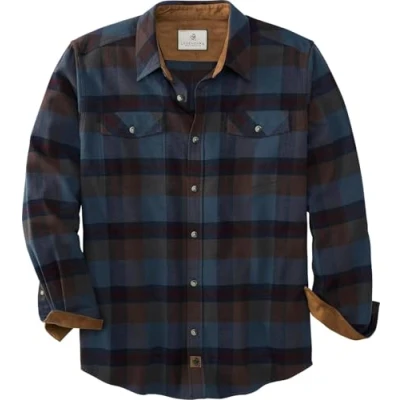 Image of Legendary Whitetails Men&#039;s Flannel Shirt, Active Cobalt Carbon Plaid, XX Large Tall