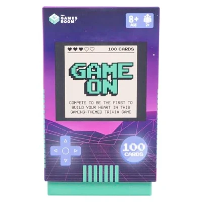 Image of Game On! the ultimate test for gaming gurus. Put your knowledge to with this card game, build heart, and become champion. 8+ / 2+ Players. Trivia Games Travel Gamers