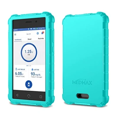 Image of MEDMAX Silicone Case for Omnipod Dash PDM (Personal Diabetes Manager), Lightweight Shockproof Anti Slip Protective Cover Soft Gel Skin with Raised Bezel Device, (Mint Green)