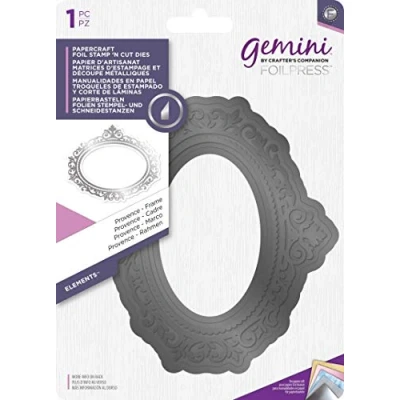 Image of Gemini Foil Stamp ‘N’ Cut Die Elements Provence Frame, Black, 4.2&quot; x 4.9&quot;, GEM FSC ELE PROFR