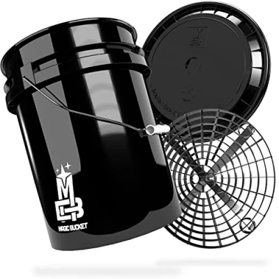 Image of MAGIC Bucket Hand Wash for Car With Matching Lid 5 US Balloons Approx 20 Litres Grit Guard Black and Kit