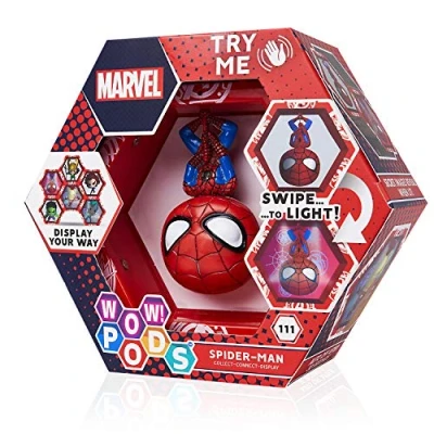 Image of WOW! PODS Avengers Collection Spider Man Superhero Light Up Bobble Head Figure Official Marvel Toys, Collectables &amp; Gifts