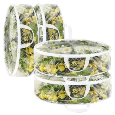 Image of Ram® Clear Wreath Storage Christmas Garlands Bag With Zip Window 30&quot;