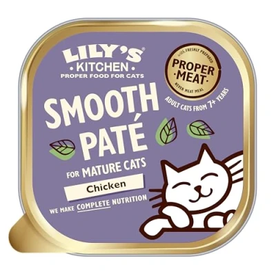 Image of Lily’s Kitchen Mature Wet Cat Food Tray Chicken Paté Grain free Recipe (19 x 85g)