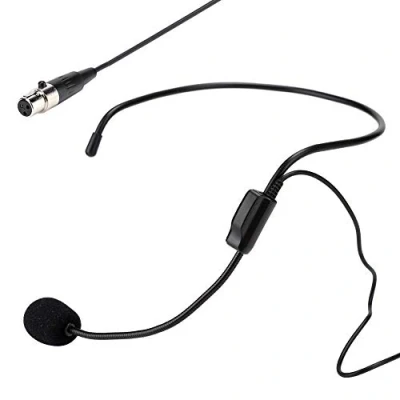 Image of ASHATA Head mounted Microphone, Mini XLR 3 Pins Headset Microphone MIC for Voice Amplifier Amp Loudspeaker, Fitness Instructor, Yoga, etc