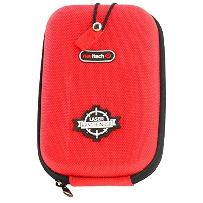 Image of Navitech Red EVA RangeFinder Hard Case/Cover With Carabiner Clip Compatible The Bushnell Golf 2019 Tour V4 Shift Laser