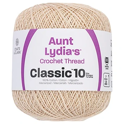 Image of Coats Crochet Aunt Lydia&#039;s Crochet, Cotton Classic Size 10, Ecru