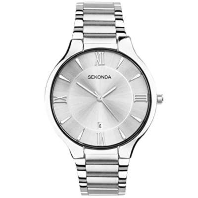 Image of Sekonda Wilson Men’s 39mm Quartz Watch in Silver with Analogue Display, and Stainless Steel Bracelet 1915
