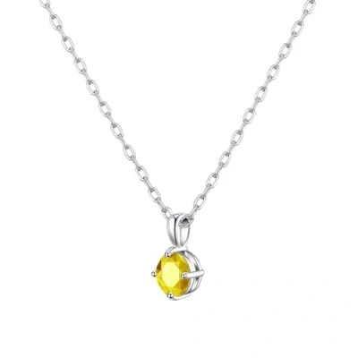 Image of Philip Jones Sterling Silver Yellow Necklace Created with Zircondia® Crystals