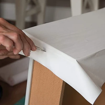 Image of Vinyl Warehouse d c fix Semi Gloss White Wood Sticky Back Furniture Wrap (W)90cm (L) Sold by the metre